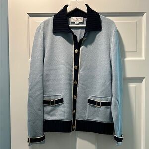 St. John Blue and Black Blazer Tailored Elegance